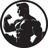 bodybuilder vector illustratie zwart kleur