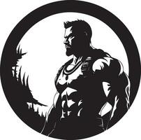 bodybuilder vector illustratie zwart kleur 7