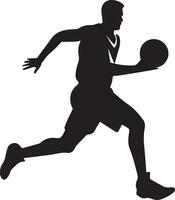 basketbal speler vector silhouet, een basketbal speler spelen Aan de veld- 5