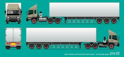 oplegger reclame lading vrachtwagen. vector