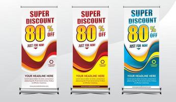 staande bannersjabloon super speciale aanbieding verkoop korting vector