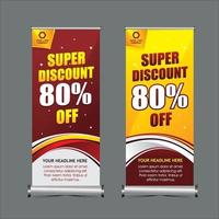 super korting staande bannersjabloon vector