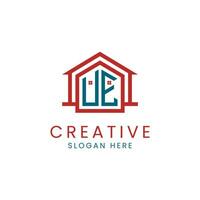 creatief brief ue met gemakkelijk huis icoon logo ontwerp vector beeld