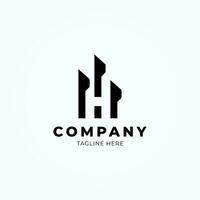 modern brief h huis logo ontwerp vector sjabloon