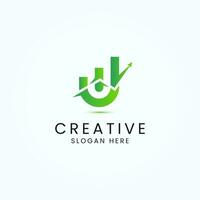 creatief brief u financieel tabel logo vector sjabloon