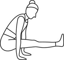 gemakkelijk vector illustratie van brahmachariasana, yoga asana, gezond levensstijl, sport, tekening en schetsen