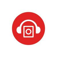 koptelefoon muziek- audio Golf logo sjabloon ontwerp vector icoon illustratie