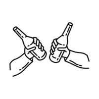 bier partij icoon. doodle hand getrokken of schets pictogramstijl vector