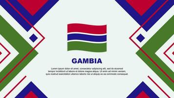 Gambia vlag abstract achtergrond ontwerp sjabloon. Gambia onafhankelijkheid dag banier behang vector illustratie. Gambia illustratie