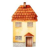 Scandinavisch vector huis. schattig waterverf huis. Europese gebouw. kinderachtig vector illustratie