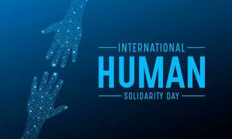 Internationale menselijk solidariteit dag is opgemerkt elke jaar Aan december 20. vector sjabloon voor banier, groet kaart, poster met achtergrond. vector illustratie.