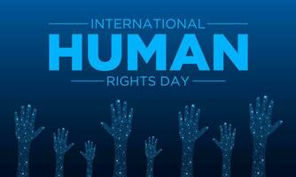 menselijk rechten dag is opgemerkt elke jaar Aan december 10. vector illustratie Aan de thema van Internationale menselijk rechten dag. sjabloon voor banier, groet kaart, poster met achtergrond.