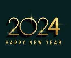 2024 nieuw jaar vakantie ontwerp goud abstract vector logo symbool illustratie