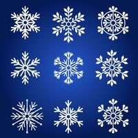 sneeuwvlokken pictogrammen. wit sneeuwvlok. sneeuwvlokken sjabloon. sneeuw winter. sneeuwvlokken pictogrammen. sneeuwvlok vector icoon