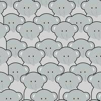 herhaal.naadloos patroon van schattig olifant achtergrond.wild dier karakter ontwerp.kind grafische.kawaii.vector.illustratie. vector