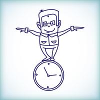 cartoon zakenman, timemanagement vector