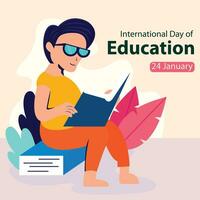 illustratie vector grafisch van een Mens is lezing een boek, perfect voor Internationale dag, Internationale dag van opleiding, vieren, groet kaart, enz.