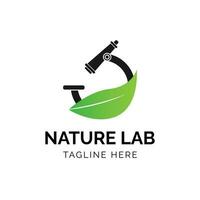 natuur laboratorium logo ontwerp sjabloon vector