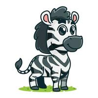 schattig zebra tekenfilm, dier alfabet schattig tekenfilm vector