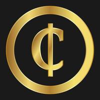 goud cedi icoon concept van internet web valuta vector