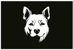 zwart-witte hond silhouet vector