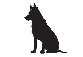 vlak ontwerp hond silhouet vector