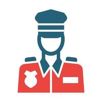 Politie officier vector glyph twee kleur icoon voor persoonlijk en reclame gebruiken.