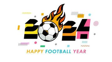 2024 gelukkig Amerikaans voetbal jaar, sport- banier of ansichtkaart. sociaal media poster vector