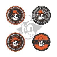 verzameling retro-badges met vintage-stijlkarakters vector