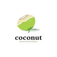 natuurlijk jong kokosnoot vlak ontwerp logo sjabloon. vector