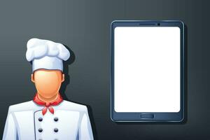 koken met tablet vector