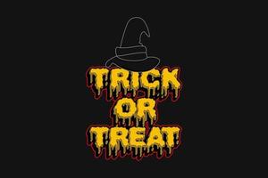 trick or treat, t-shirt mockup typografie-effect vector