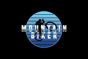 mountainbiker, silhouet retro vintage design vector