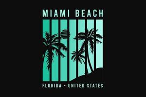 Miami Beach Florida, silhouetstijl vector