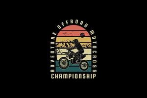 avontuur off-road motorcross, ontwerp silhouet retro stijl vector