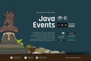 cultureel evenement ontwerp lay-out sjabloon achtergrond met illustratie van solo centraal Java cultuur vector