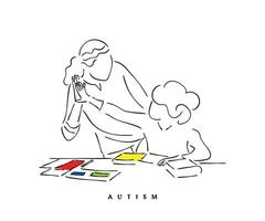 autisme bewustzijn concept kunst. vector