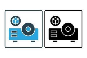 3d scherm icoon. projector met uitgebreid realiteit. icoon verwant naar 3d Scherm technologie. solide icoon stijl. gemakkelijk vector ontwerp bewerkbare