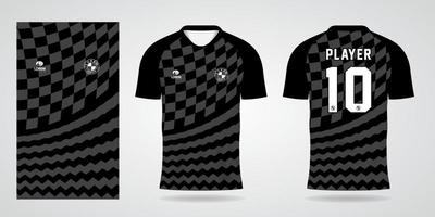 zwarte trui-sjabloon voor teamuniformen en voetbalt-shirtontwerp vector