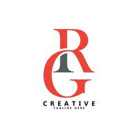 rg brief creatief logo ontwerp vector