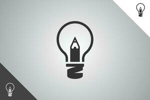 potlood en lamp modern logo. perfect en minimaal logo voor bedrijf verwant naar kunst, ontwerp en creativiteit industrie. geïsoleerd achtergrond. vector eps 10.