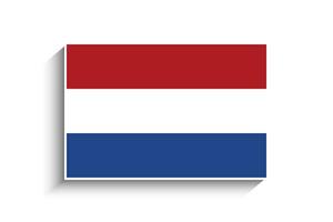 vlak rechthoek Nederland vlag icoon vector