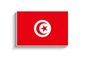 vlak rechthoek Tunesië vlag icoon vector