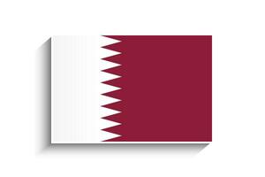 vlak rechthoek qatar vlag icoon vector