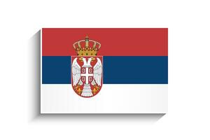 vlak rechthoek Servië vlag icoon vector