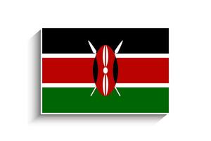 vlak rechthoek Kenia vlag icoon vector