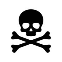 schedel en gekruiste beenderen icoon vector. dood symbool, Gevaar of vergiftigen icon.piraat vlag attribuut. vector
