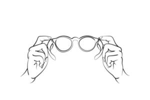 lijn icoon reeks van verschillend stijl bril . vector