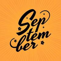 september belettering typografie ontwerp vector