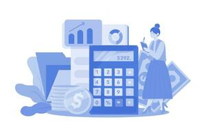 accountant illustratie concept Aan een wit achtergrond vector